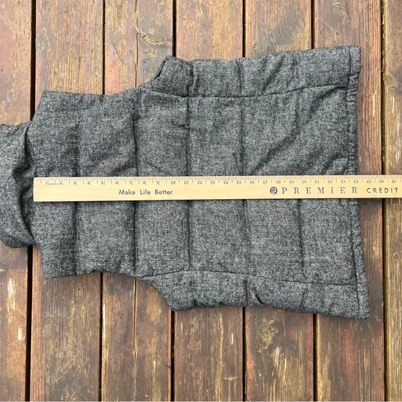 OLD NAVY GRAY HERRINGBONE WOOL BLEND PUFFER VEST SIZE MEDIUM - Picture 6 of 9